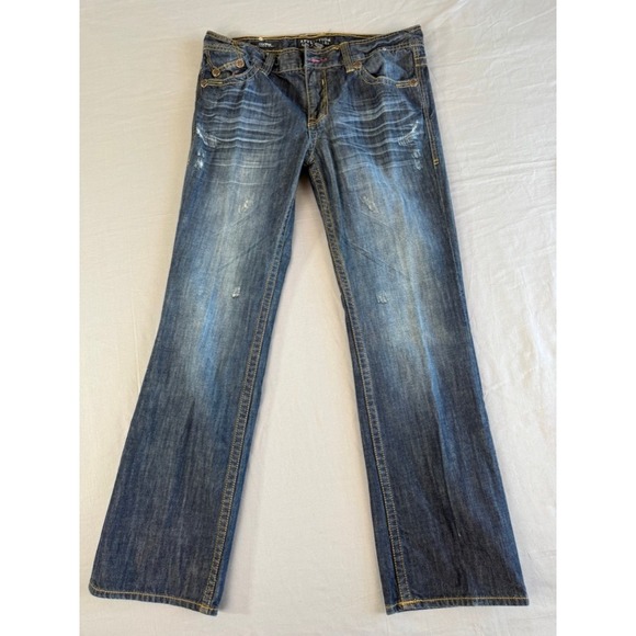 Affliction‎ Y2K Jeans Men's Size 36x33 Cooper Bootcut Leather Flap Pockets - Picture 7 of 16